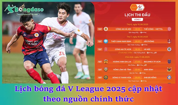 Lịch bóng đá V League 2025 cập nhật theo nguồn chính thức